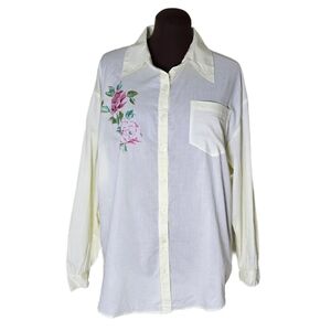 14W Together Floral Oversized Button Up Shirt Grandmacore Nanna Core